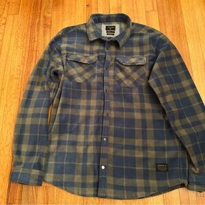 Quiksilver  plaid fleece Flannel Shirt Size L (v)